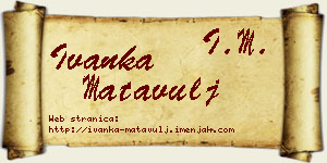 Ivanka Matavulj vizit kartica